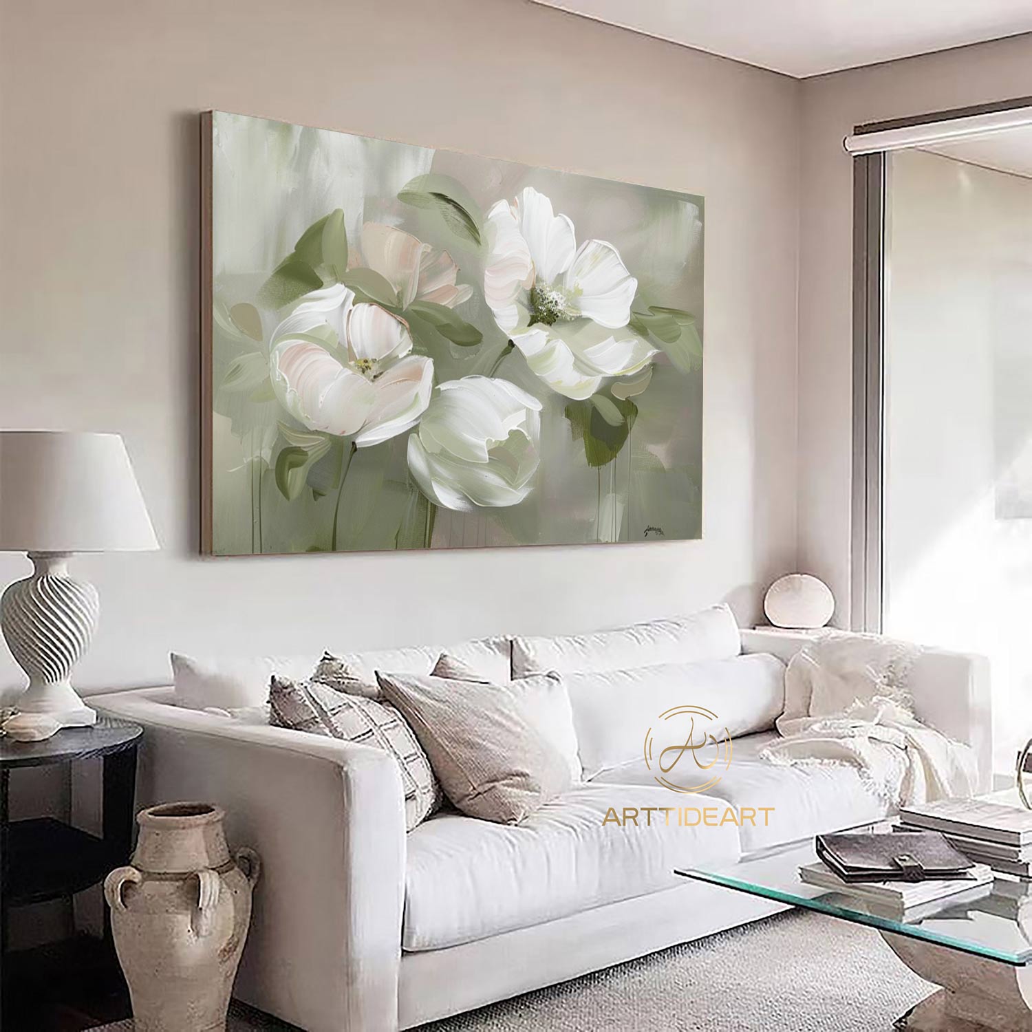 Beautiful Summer Canvas Wall Art, Original Colorful Flower Painting, Floral Wall Art, Handmade Modern Spring Decor, Custom Living Room Art