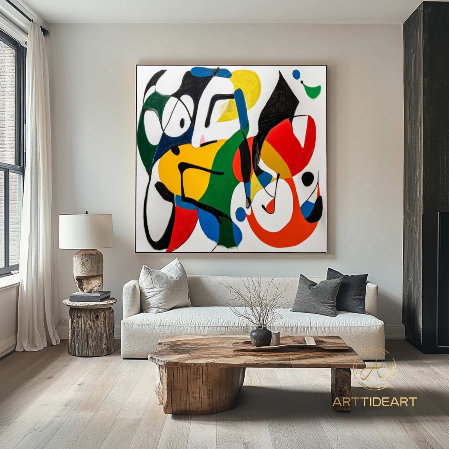 Original Abstract Colorful Cubist Faces Paintings On Canvas Picasso-Inspired Geometric Art Vibrant Modernism Oil Painting Home Wall Decor