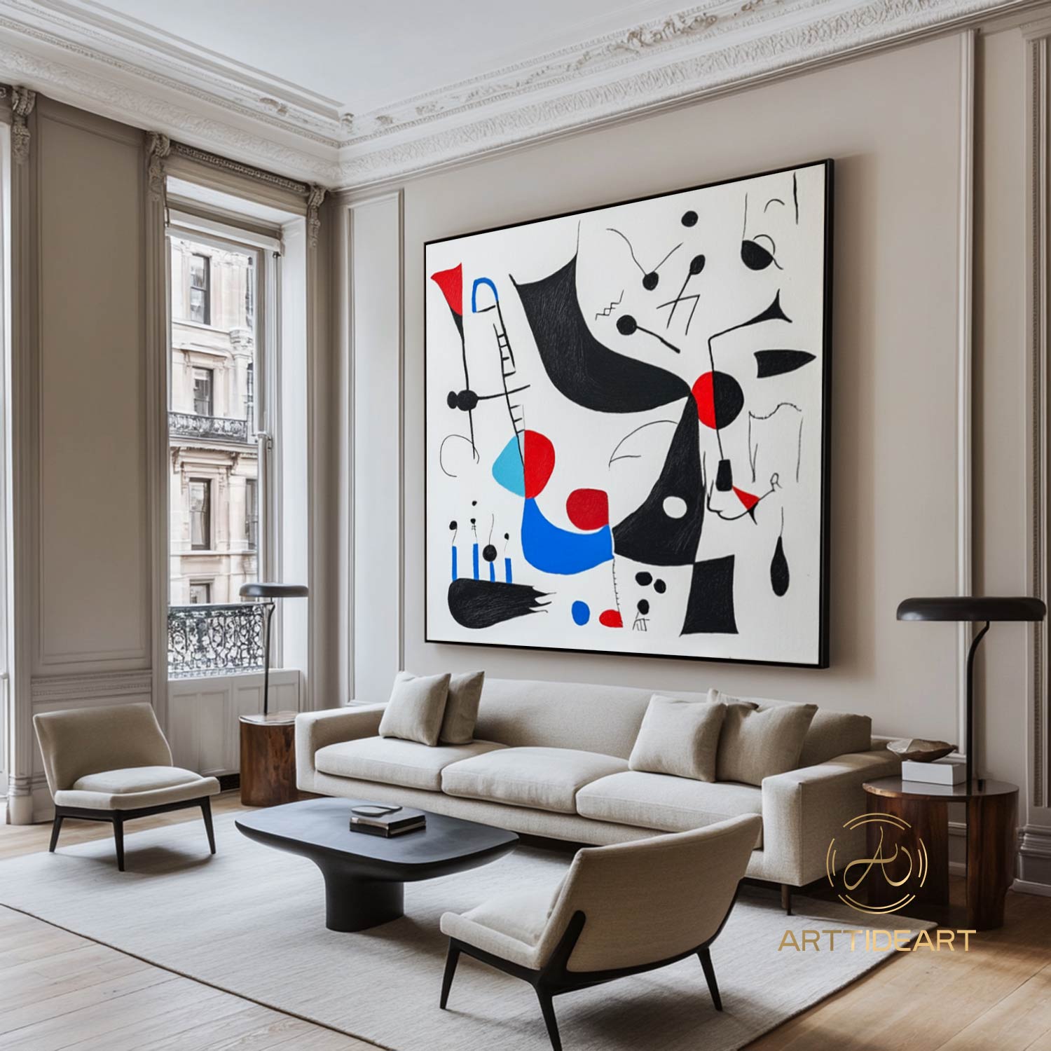 Minimalist Colorful wall art large painting Minimalist original art oversized Abstract painting colorful living room design Modern wall art