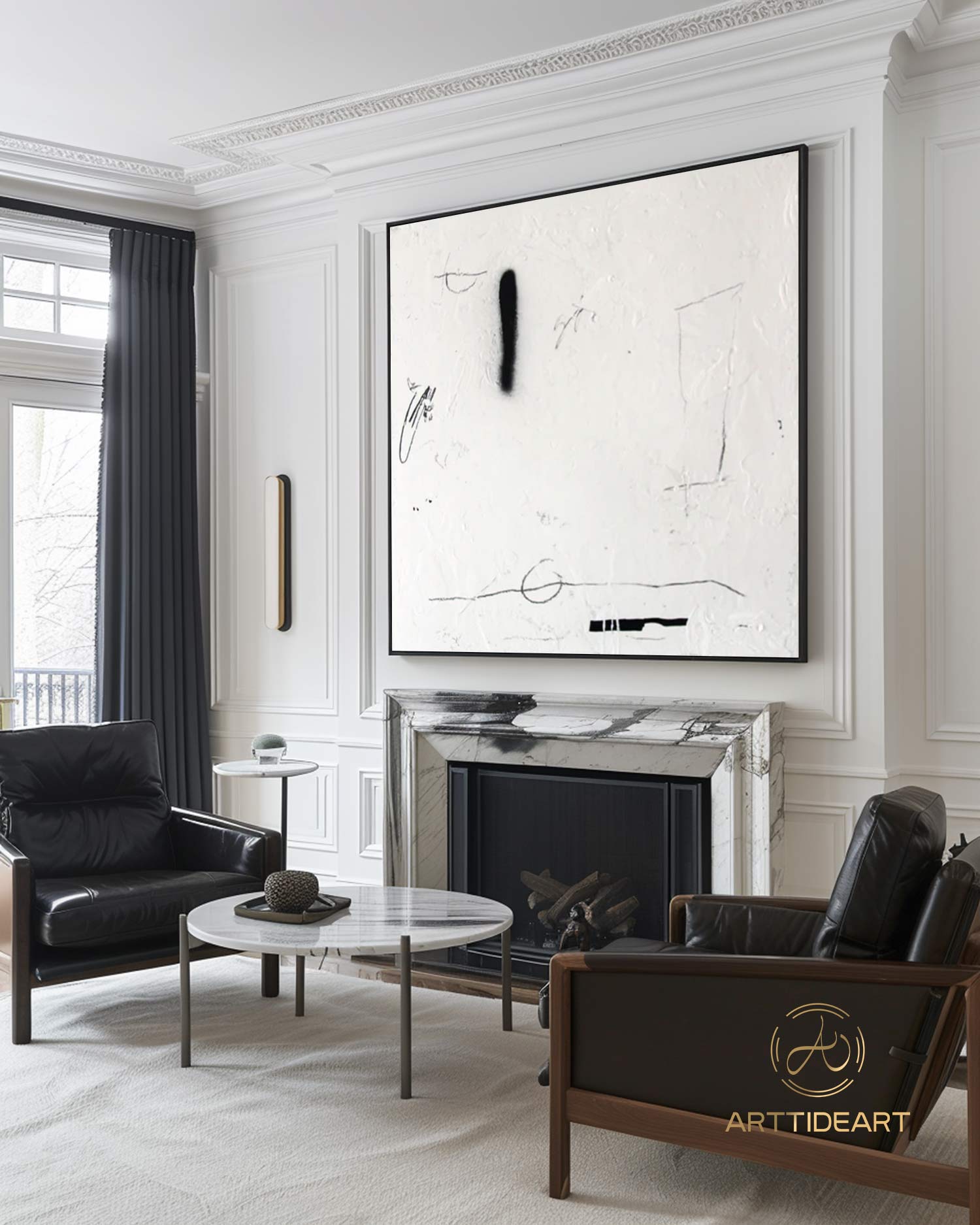 Wabi Sabi Wall Art white Textured Painting white Minimalist Wall Art Large Biege and Black Minimalist Painting on Canvas Neutral Wall Decor