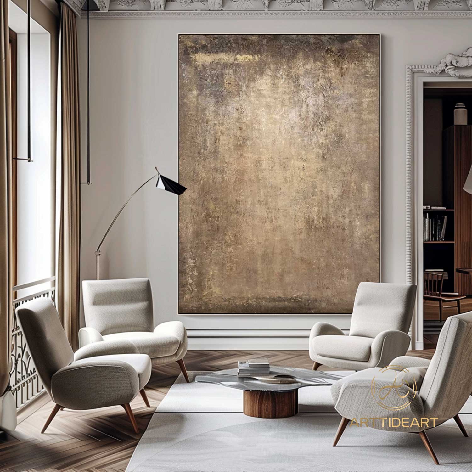 Brown Painting Brown Wall Art Black Taupe Canvas art Brown Abstract Painting Neutral Wabi-Sabi Wall Art Abstract Texture Canvas Painting