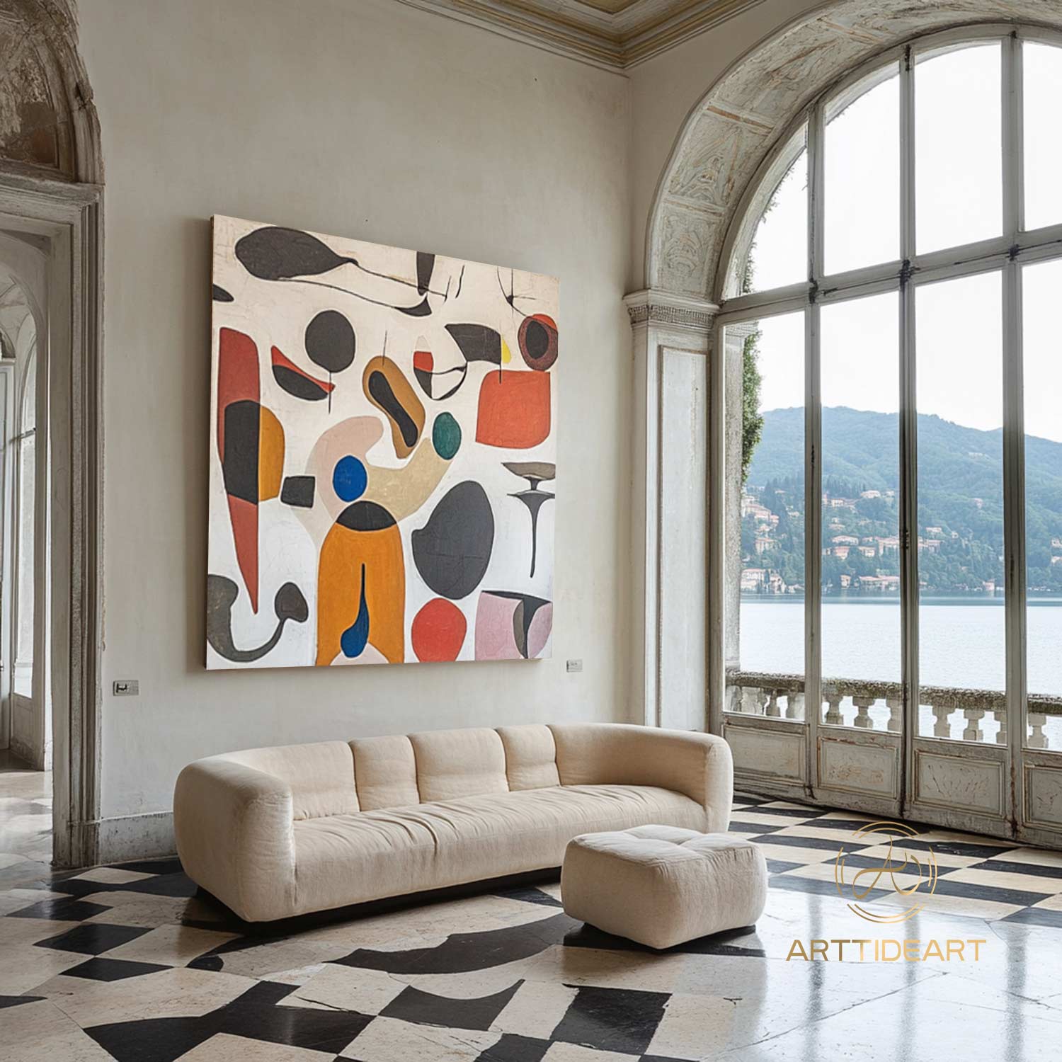 Original Abstract Colorful Cubist Faces Paintings On Canvas Picasso-Inspired Geometric Art Vibrant Modernism Oil Painting Home Wall Decor