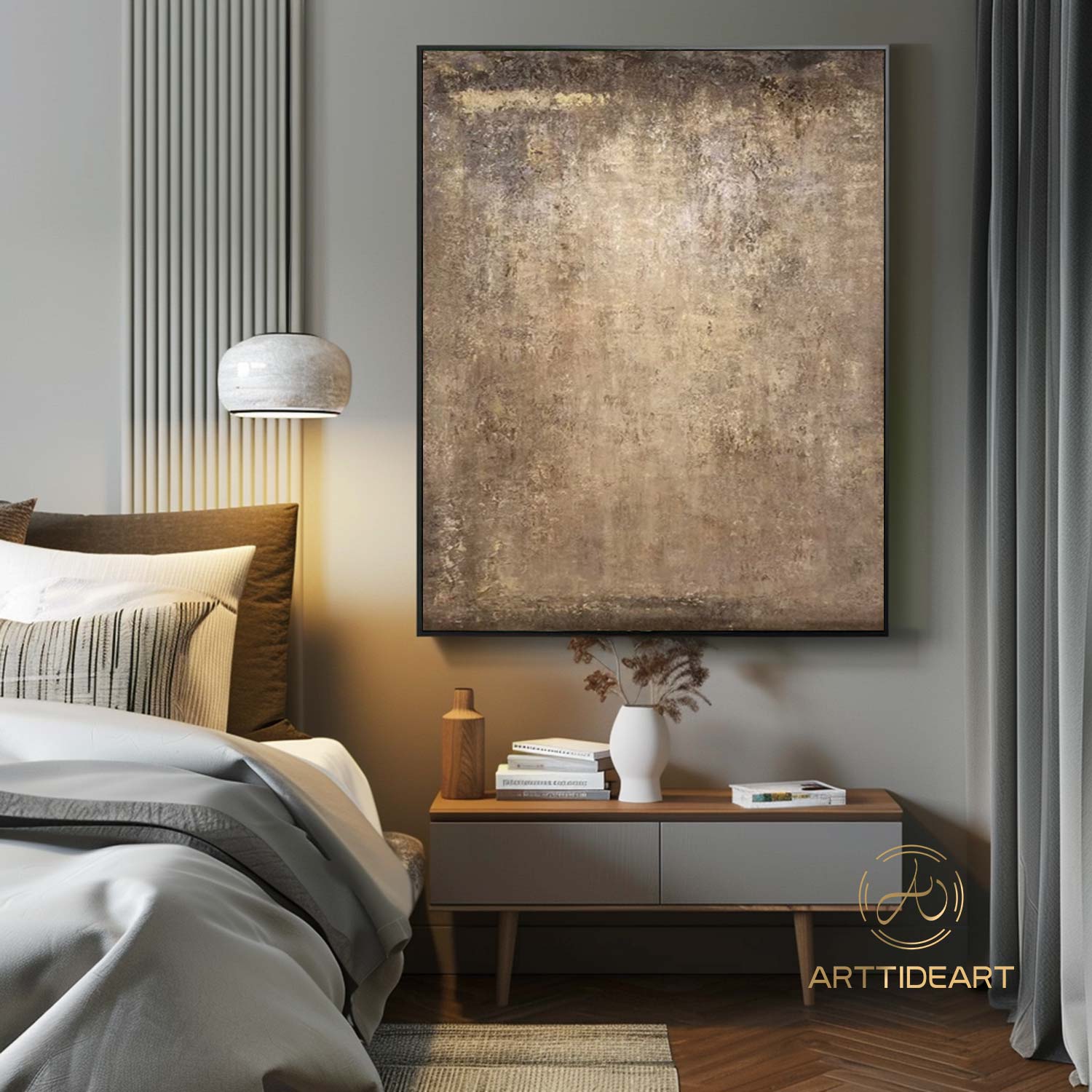 Brown Painting Brown Wall Art Black Taupe Canvas art Brown Abstract Painting Neutral Wabi-Sabi Wall Art Abstract Texture Canvas Painting