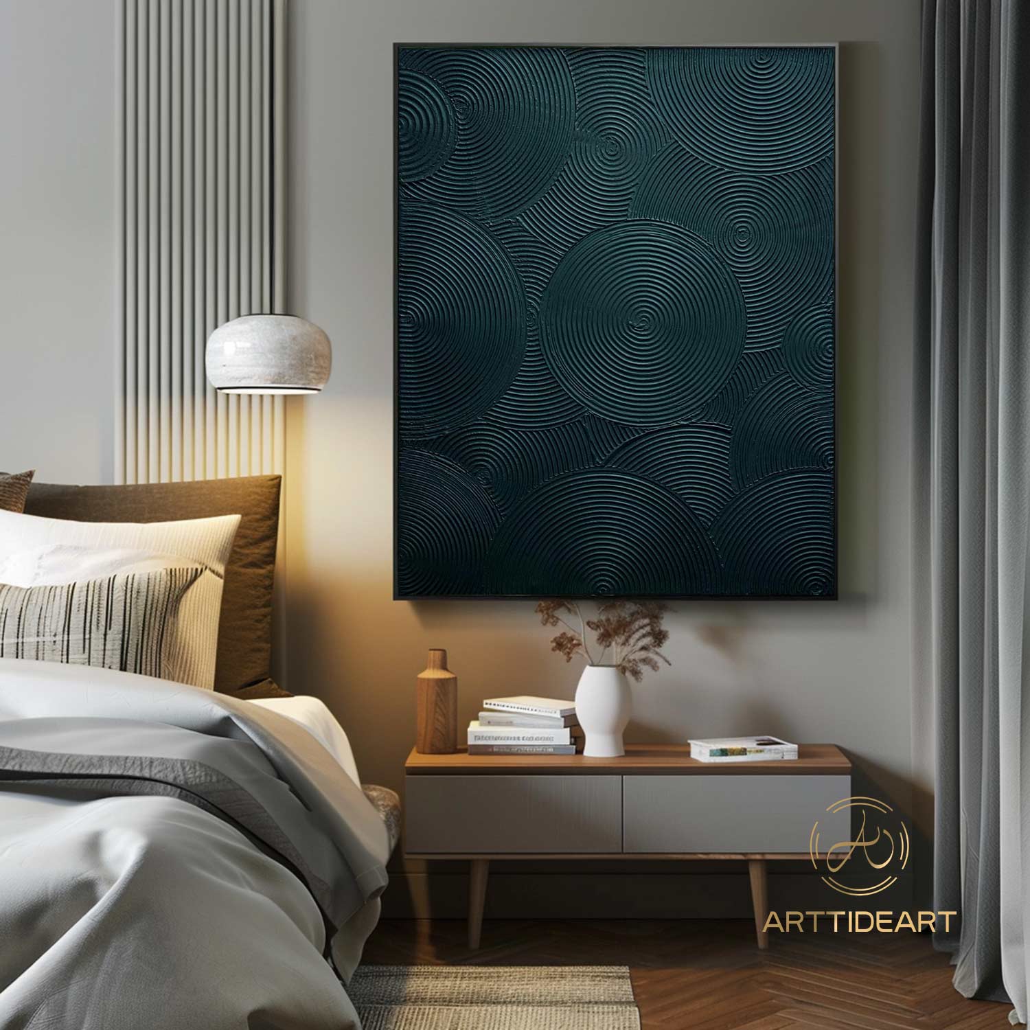 Wabi Sabi Wall Art Green 3D Texutre Painting Green Minimalist Abstract Art Green Arch Wall Art Green Texture Wall Art Modern Wall Decor