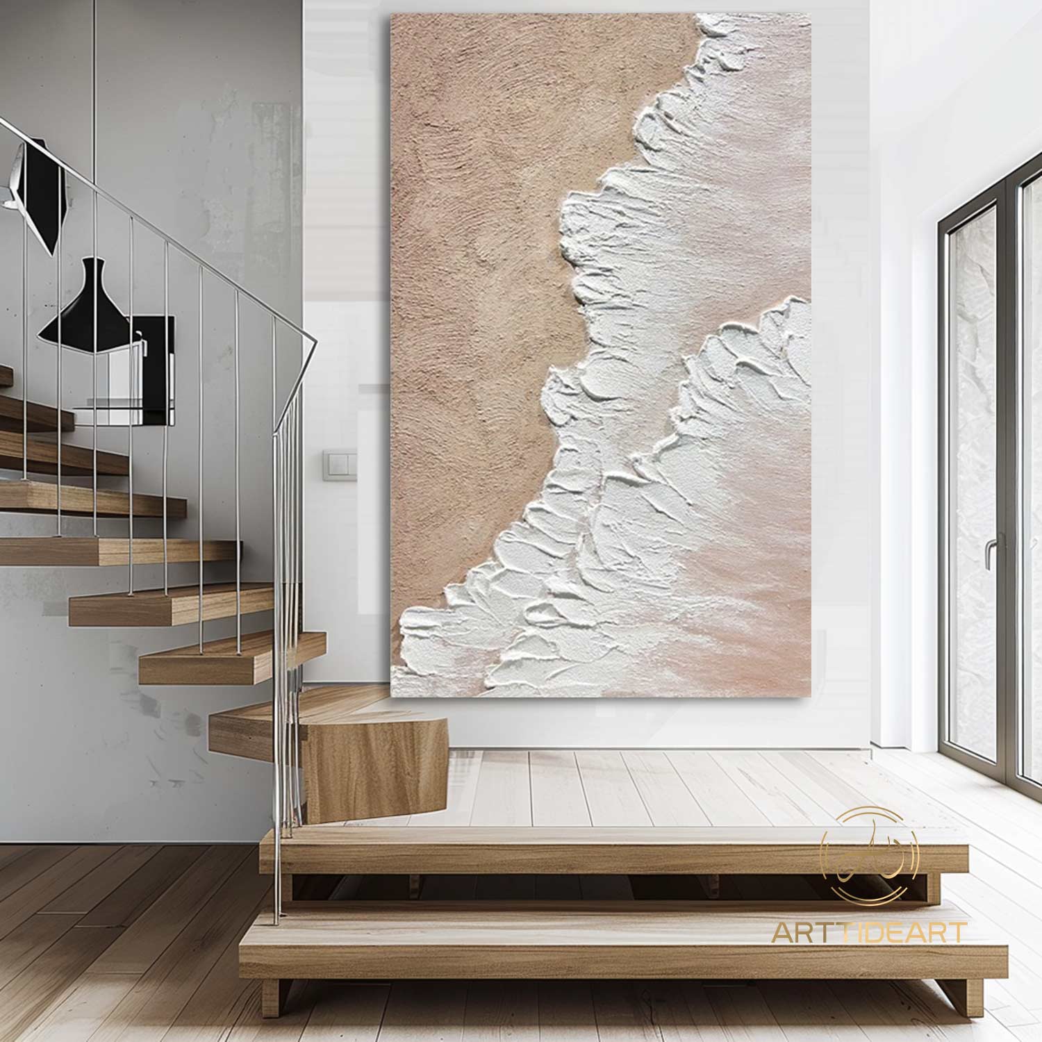 Original Ocean Wave Oil Painting on Canvas, Large Wall Art, Abstract Sea Landscape Painting Beach Decor, Boho Wall Decor Living Room Art