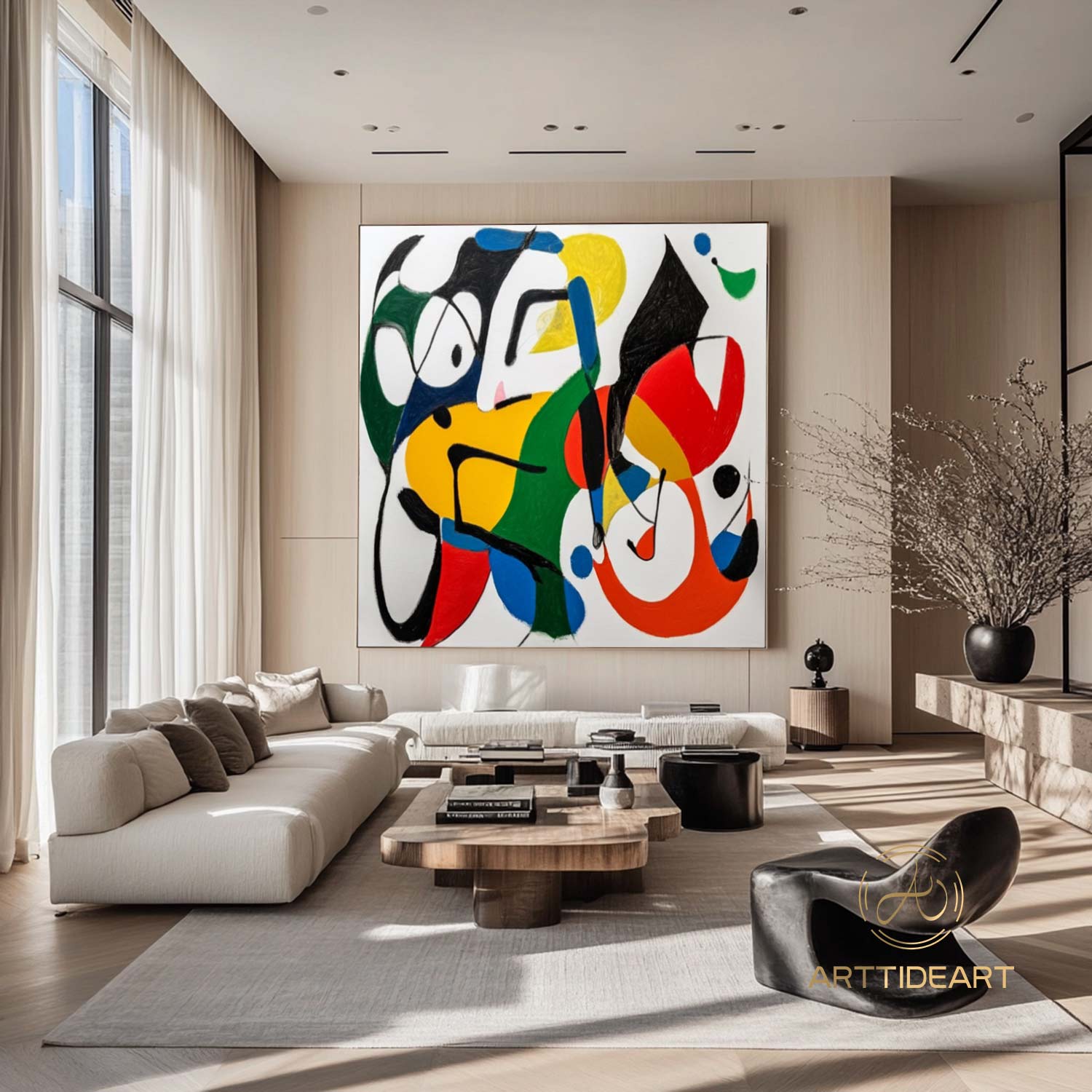 Original Abstract Colorful Cubist Faces Paintings On Canvas Picasso-Inspired Geometric Art Vibrant Modernism Oil Painting Home Wall Decor