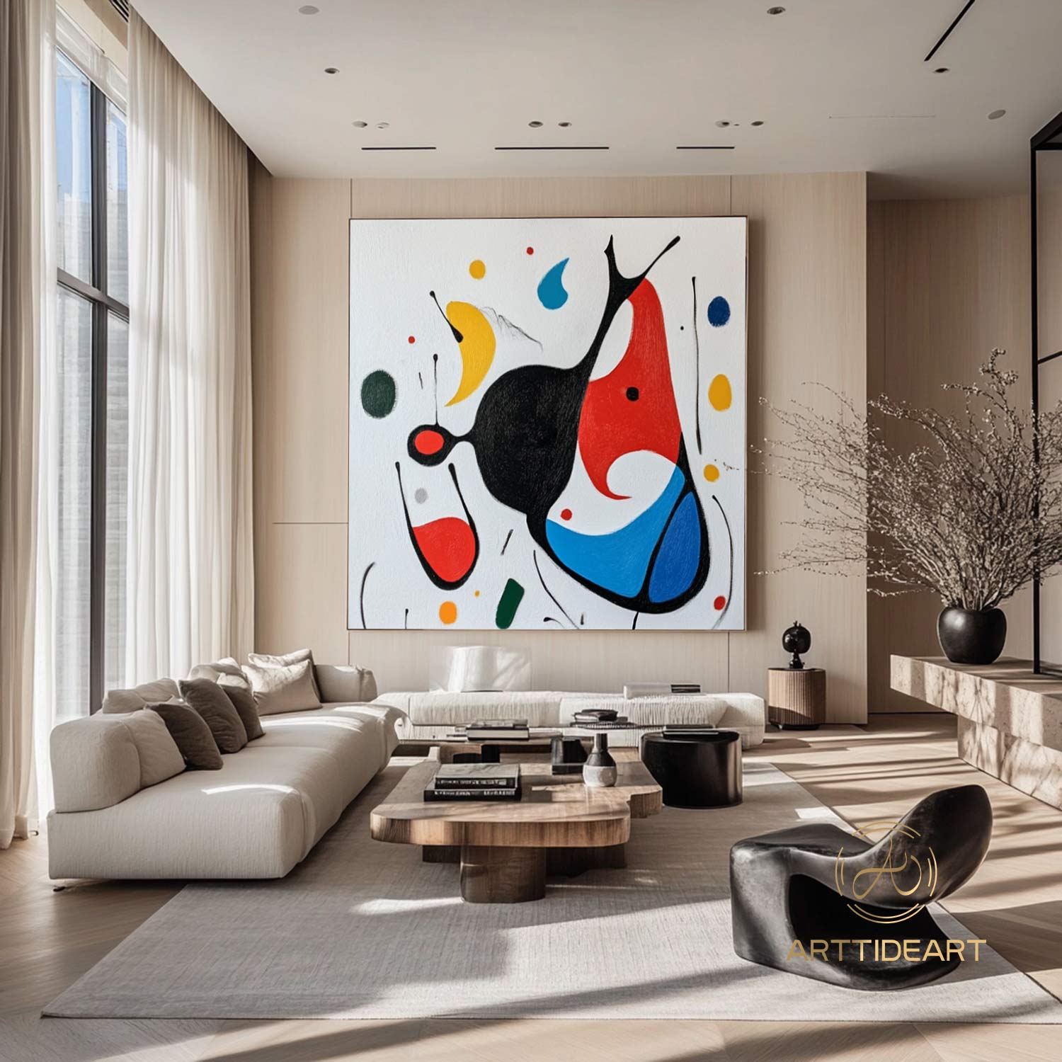 Large Abstract Colorful Painting,Abstract Colorful geometric Painting,Abstract Hand-painting Texture Colorful Wall Art Living Room Decor