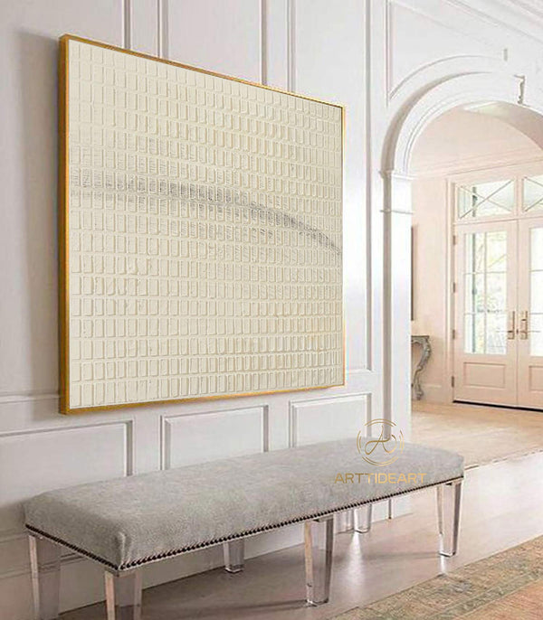 Beige Minimalist Painting Beige 3D Textured Wall Art Neutral Plaster Painting Wabi Sabi Wall Art Boho Wall Decor Modern Living Room Wall Art