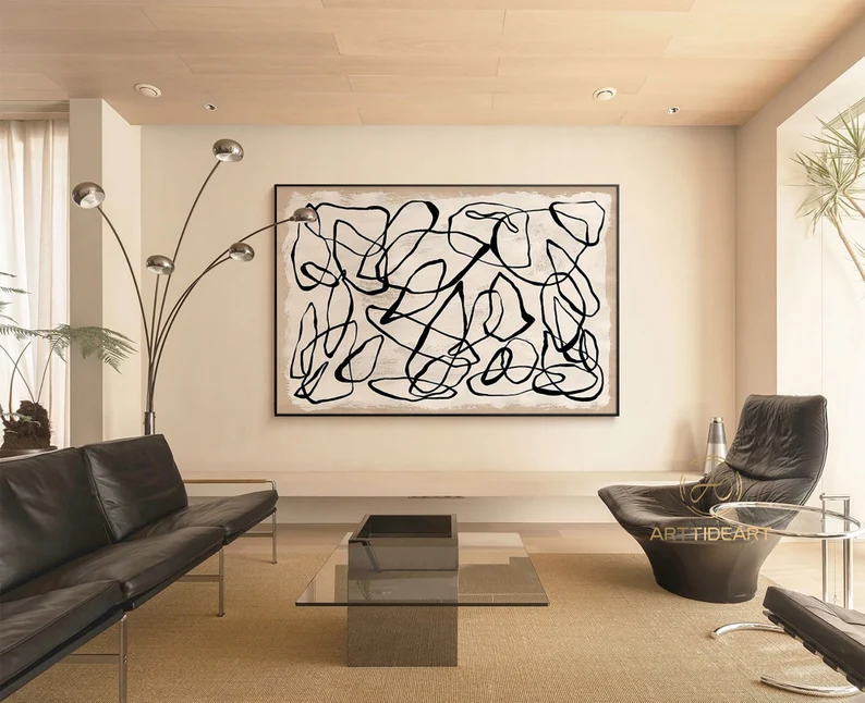 Mid-Century Modern Art Colorful Textured Abstract Painting on Canvas
Red Painting Blue Painting Bright Wall Art Texture Painting