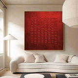 Wabi-Sabi Wall Art 3D red Texture Abstract Painting Drak Red Wall Art Red textured Art Neutral Art Minimalist Art Geometric Red Painting