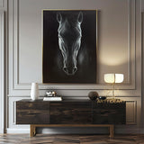 Black Horse Oil Painting,Original Horse portrait Painting ,Animal oil art,Acrylic Abstract Oil Painting,Wall Decor Living Room,Office Wall Art