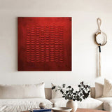 Wabi-Sabi Wall Art 3D red Texture Abstract Painting Drak Red Wall Art Red textured Art Neutral Art Minimalist Art Geometric Red Painting