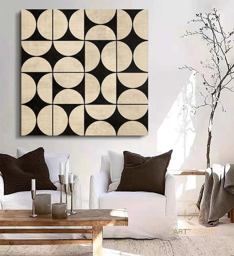 Original Mid Century Modern Painting on Canvas Minimalist Art Custom Wall Art Geometric Painting Living Room Painting Fashion Wall Decor