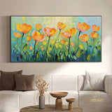 Original Oil Painting On Canvas, Abstract Modern Colorful Flower Painting, Large Wall Art, Boho Wall Décor, Home Decor, Bedroom Wall Decor