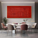 3D texutred pure red art beige darkred textured wall art textured canvas art 3d red textured painting crimson minimalist painting art