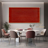 3D Red Minimalist Textured Wall Art Crimson Painting Red Wabi Sabi Wall Art Painting on Canvas Wabi-Sabi Wall Art Living Room Painting