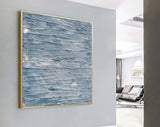 3D blue textured art Large Blue Wall Art Blue Abstract Painting Contemporary Minimalist Wall Art Modern Abstract Art Blue Canvas Painting