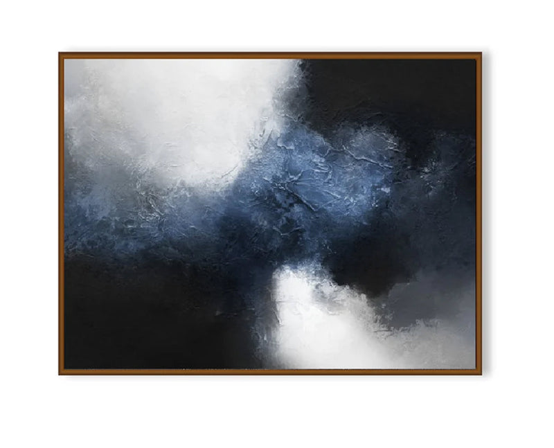 blue abstract painting black white painting large abstract painting abstract canvas wall art acrylic painting on canvas blue grey painting