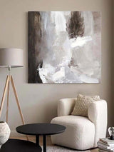 Extra Large Wall Art Abstract Brown Painting,Gray Painting,White Painting,Original Dine Room Wall Art,Landscape Painting,Painting On Canvas