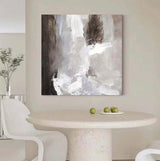 Extra Large Wall Art Abstract Brown Painting,Gray Painting,White Painting,Original Dine Room Wall Art,Landscape Painting,Painting On Canvas