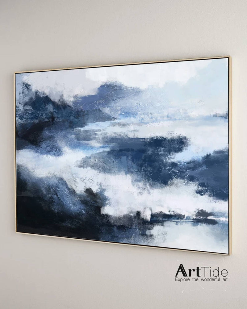 Pure Blue Minimalist Art Texture Art Minimalist Art Nevy Blue Wall Decor Dark Blue and White Wall Art Blue Wall Art Modernist Abstract Art