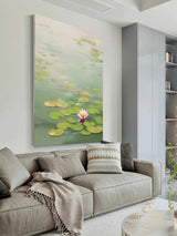 Lotus Acrylic Painting on Canvas Lotus Painting Original Abstract Painting Landscape Painting Impression Art Contemporary Art