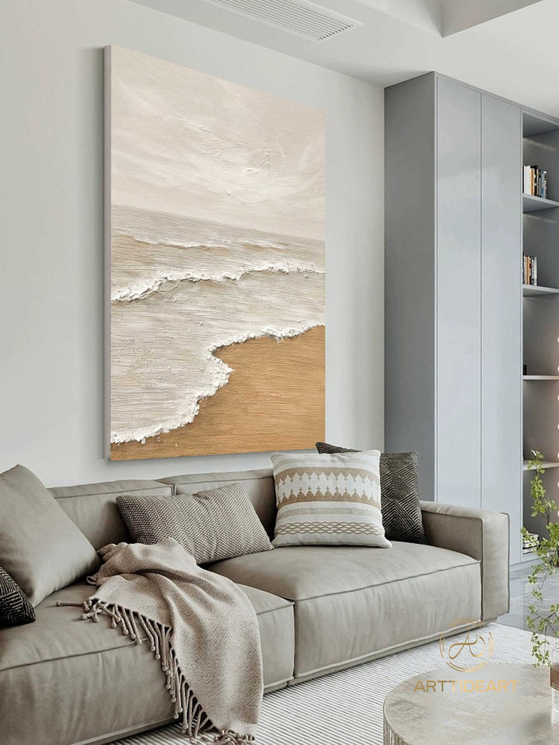 Large Wall Art Abstract Ocean Painting 3D Ocean Texture Painting Ocean Waves Painting Original Ocean Art Original Beach Home Decor