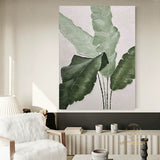 Original large canvas wall art leaves,green painting,large wall art,tropical art,green wall art,textured art,plant wall pictures