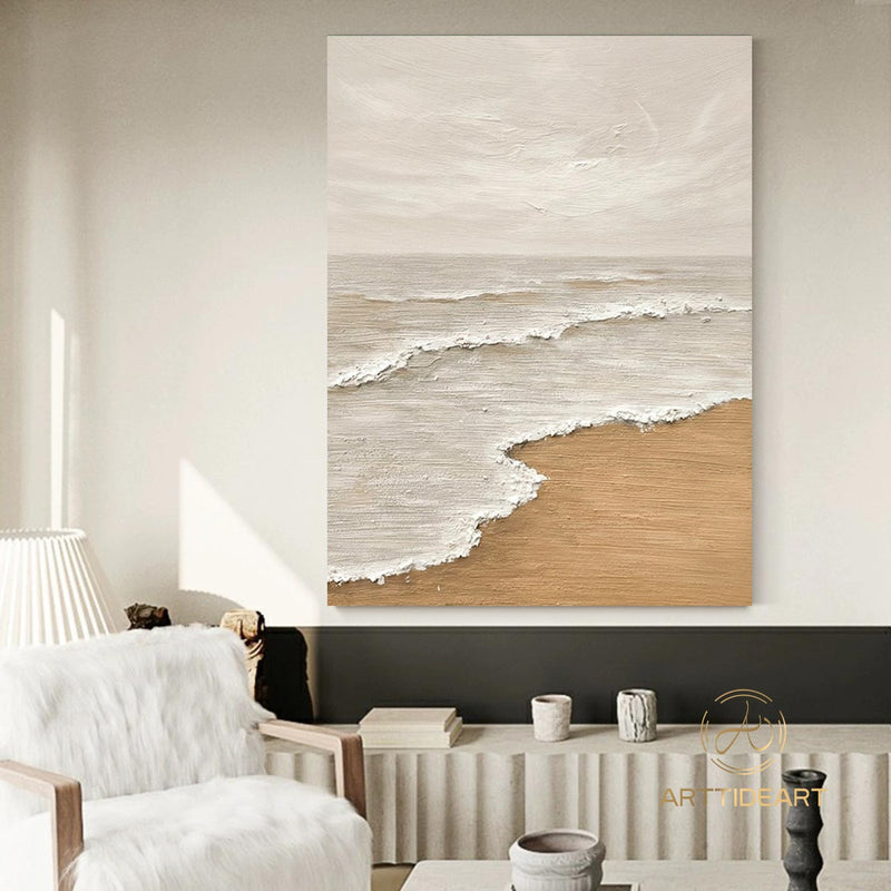 Large Wall Art Abstract Ocean Painting 3D Ocean Texture Painting Ocean Waves Painting Original Ocean Art Original Beach Home Decor