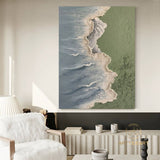 Light Green Sea Waves Beach Textured Painting On Canvas Original Ocean Beach Painting Seascape Wall Art Extra Large Wall Art Decor