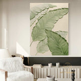 Abstract Large banana leaves wall art painting Tropical Banana Leaf painting Palm Tree painting Hand Painted Thick Texture Modern Wall Art