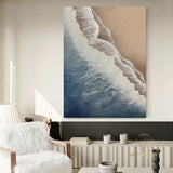 Original Ocean Wave Oil Painting On Canvas Abstract Minimalist Painting Ocean Textured Art Custom Blue Sea Wall Art Living Room Decor Gift