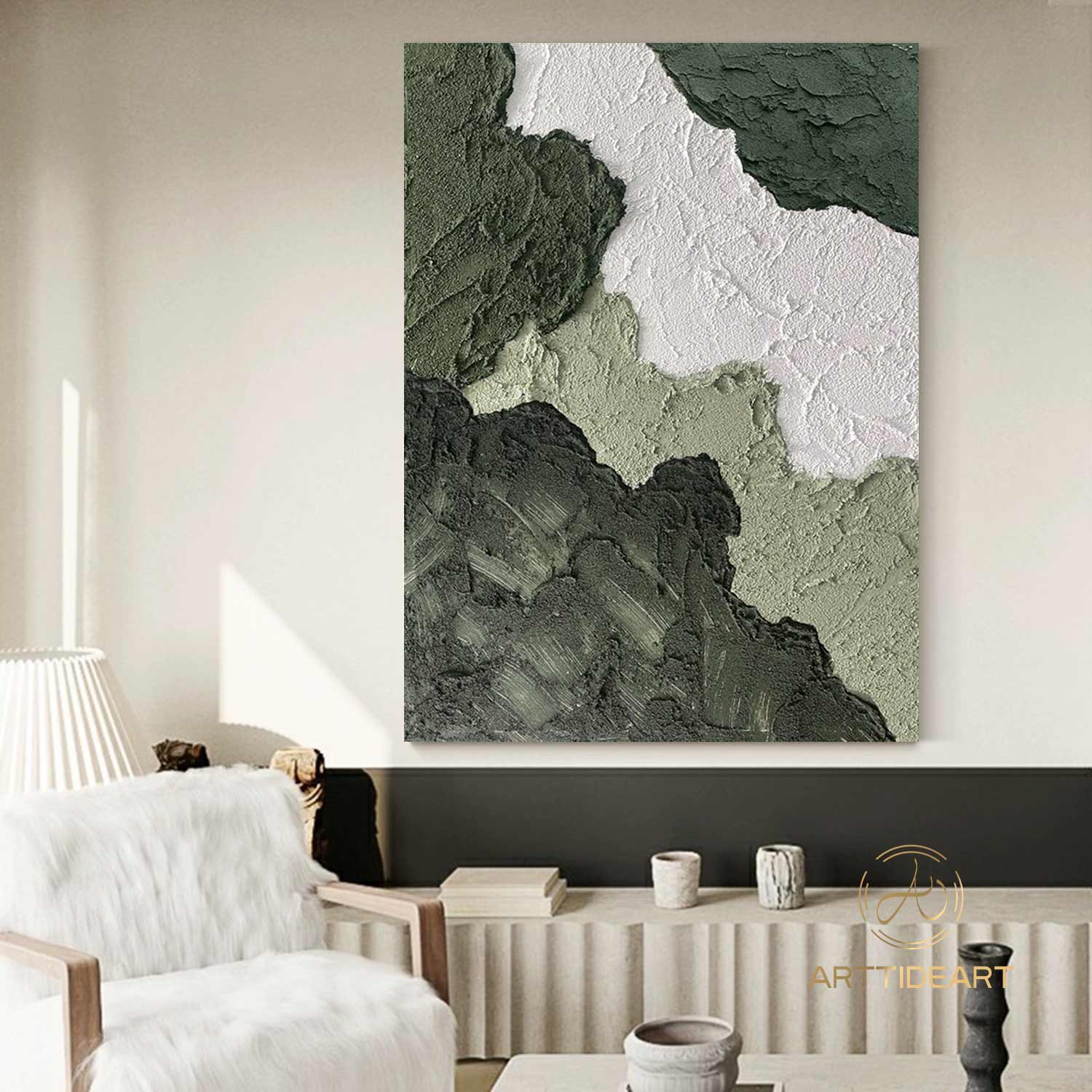 Green wall Decor Green wall art Green wall art Green Canvas art Green Minimalist art Green abstract art Green textured art