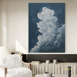 Original white cloud wall art blue wall art abstract art painting minimalist wall art Indigo art blue sky wall art night sky painting