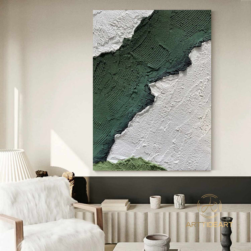 Green Wall Art Green Minimalist Painting Green Wall Art Green Textured Wall Art Green Arched Wall Art Painting Large Green Abstract Painting