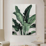 Original Abstract Banana Leaves Wall Art Painting Tropical Banana Leaf Painting Palm Painting Hand Painted Thick Texture Modern Wall Art   