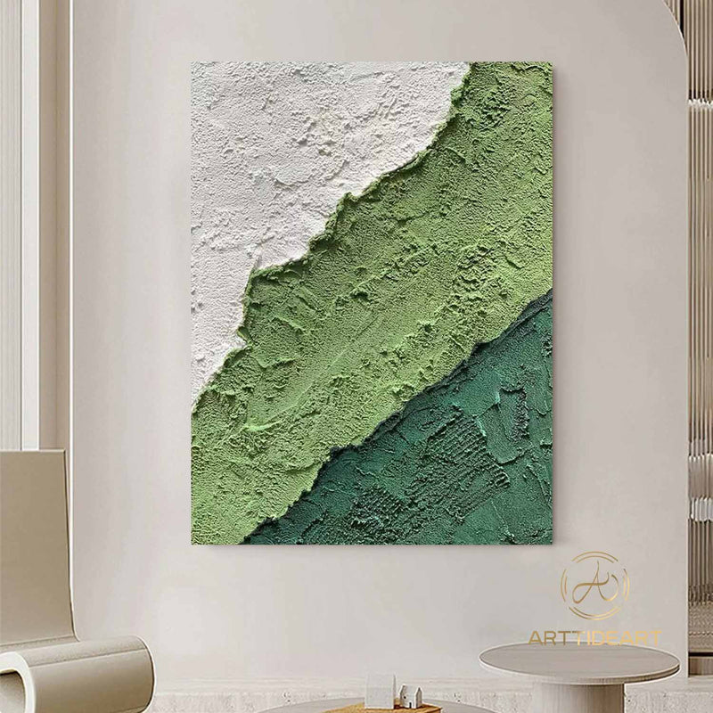 Green 3D Textured Painting Large Green Abstract Painting Green Minimalist Painting Green Wall Painting Green Wall Art Green Wall Decor