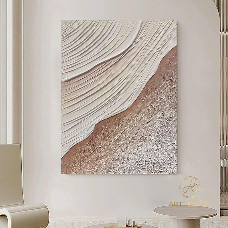 Minimalist Beach Oil Painting on Canvas Abstract Large Wall Art Custom Painting Original Texture Ocean Wall Decor Modern Living Room Art