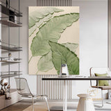 Abstract Large banana leaves wall art painting Tropical Banana Leaf painting Palm Tree painting Hand Painted Thick Texture Modern Wall Art