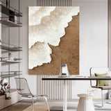 3D Textured Wall Art Ocean Waves Painting on Canvas Wabi-Sabi Wall Art Earth Tone Waves Art Living Room Painting Neutral Wall Art