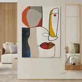 Large Faceless Portrait Painting Abstract Lady Painting Woman Face Artwork Original Wall Art Figurative Canvas Art Framed Woman Home Decor
