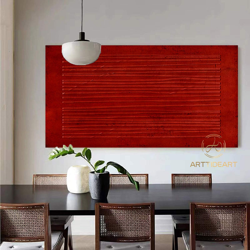 Large Wabi-Sabi Wall Art maroon wall art 3d Thick textured art darkred painting red abstract art 3d texture wall art art Bohemian painting