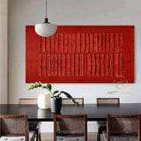 3D texutred pure red art beige darkred textured wall art textured canvas art 3d red textured painting crimson minimalist painting art