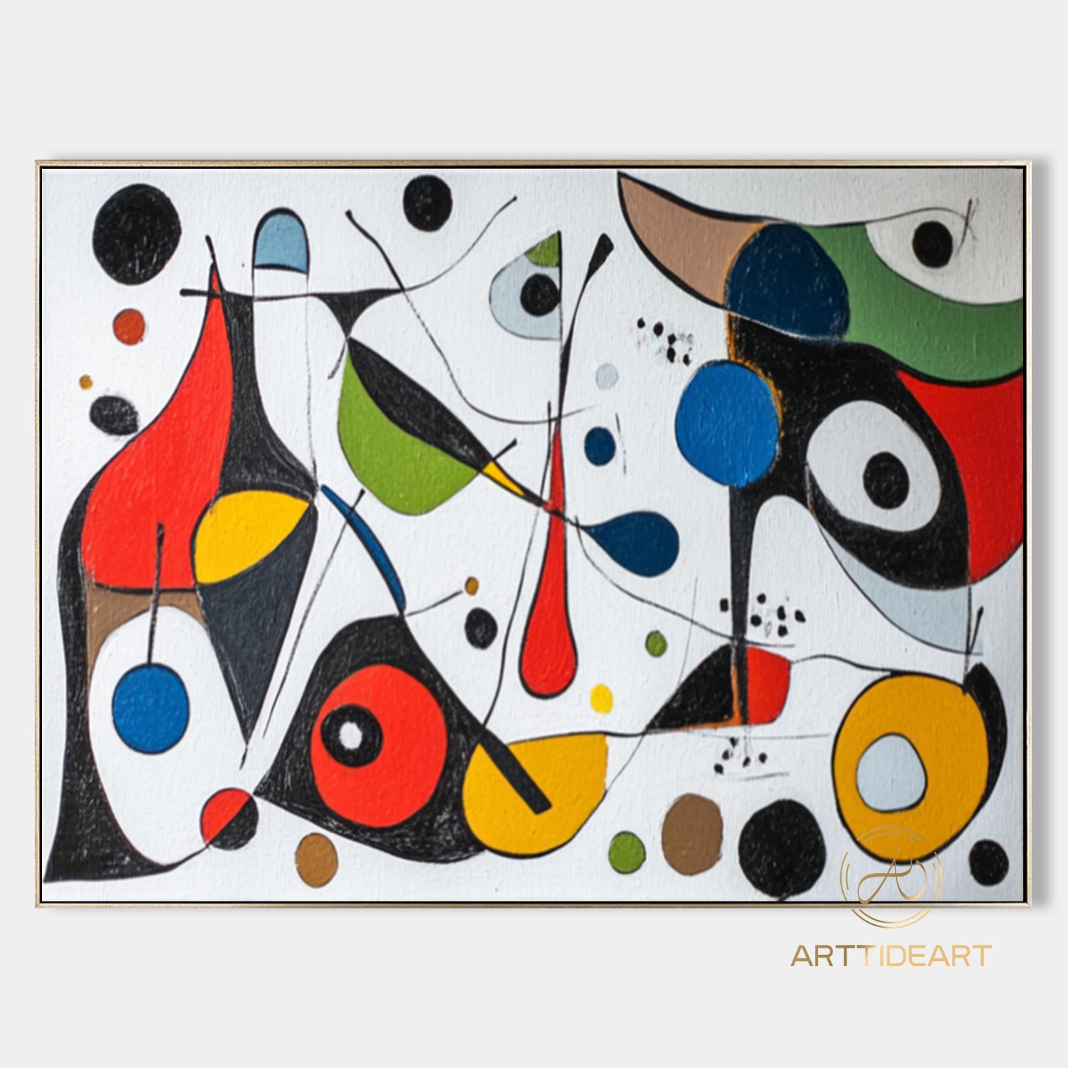 Large Abstract Colorful Painting on Canvas Colorful Textured Wall Art Modern Black and White  Painting Contemporary Living Room Art Vibrant Canvas Art