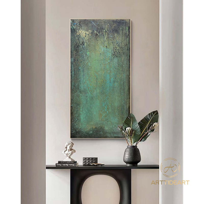 Green minimalism painting green wall art green canvas painting green abstract art green canvas wall art Large green abstract painting