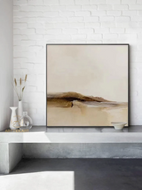 Large Beige Abstract Painting Beige Painting Brown Painting,Contemporary Oil Paintings For Living Room, Oversized Minimal Scandinavian Art