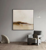 Large Beige Abstract Painting Beige Painting Brown Painting,Contemporary Oil Paintings For Living Room, Oversized Minimal Scandinavian Art