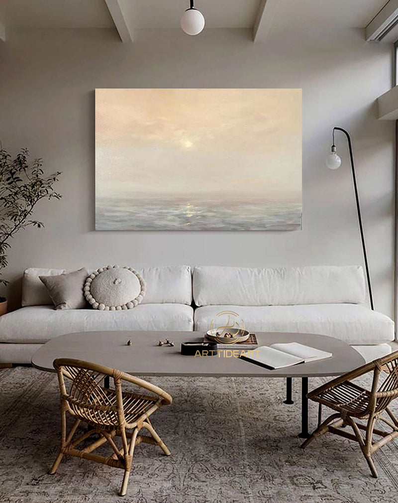 Large ocean sunset painting coastal painting Large wall art ocean painting beach painting big sea abstract painting landscape painting art