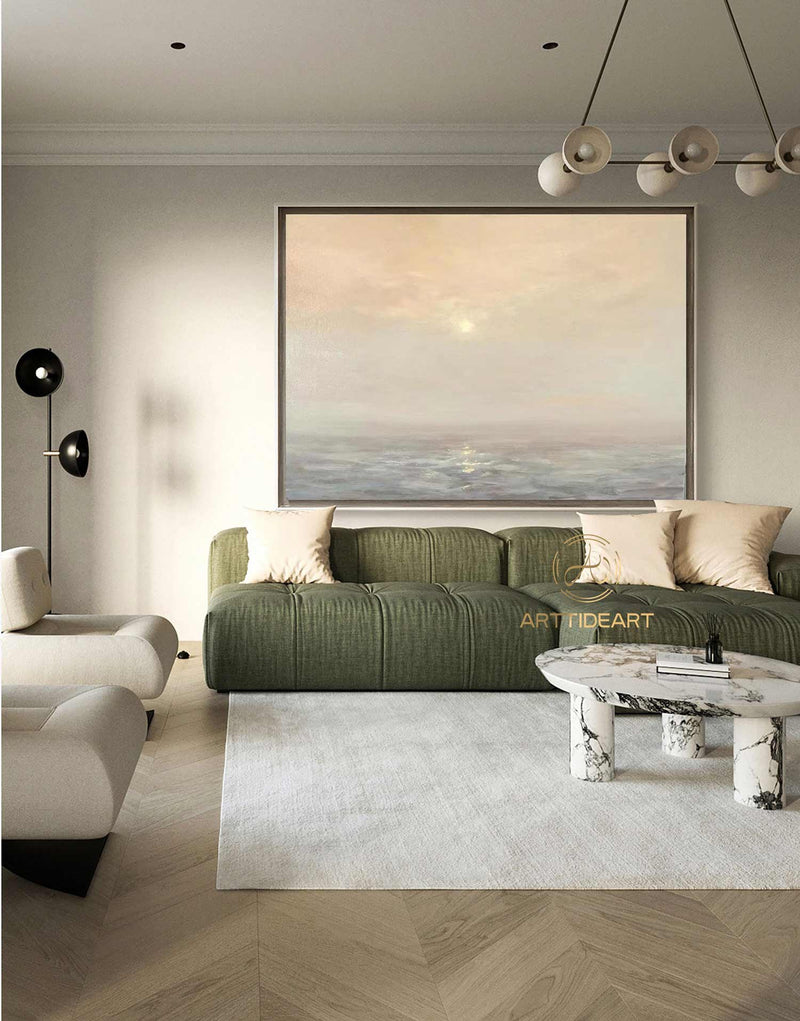 Large ocean sunset painting coastal painting Large wall art ocean painting beach painting big sea abstract painting landscape painting art