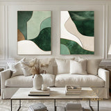 Pure Green Minimalist Art Living Room Set Of 2 Art Green Wall Decor The Art Behind The Sofa Advanced Green Wall Art Green Texture Art